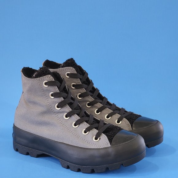 Converse CTAS Hi Lugged Winter Mason Gray Women's Platform Sneakers 573066C NWT - Picture 1 of 6